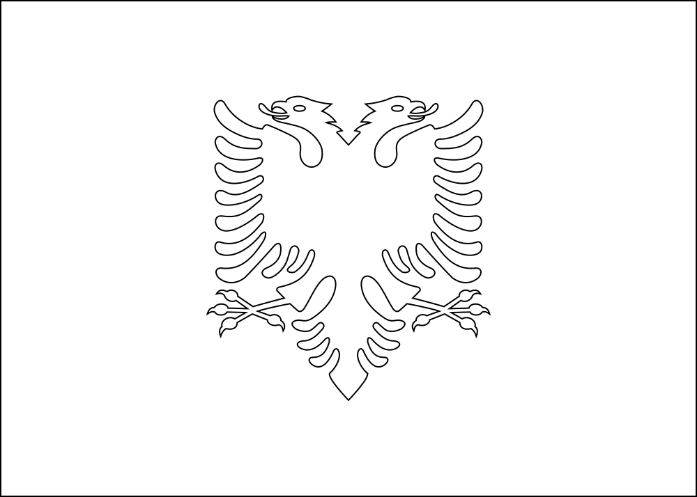 Albanien: Flagge zum Ausmalen