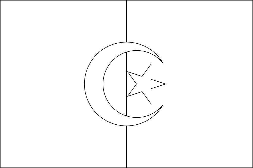 Algerien: Flagge zum Ausmalen