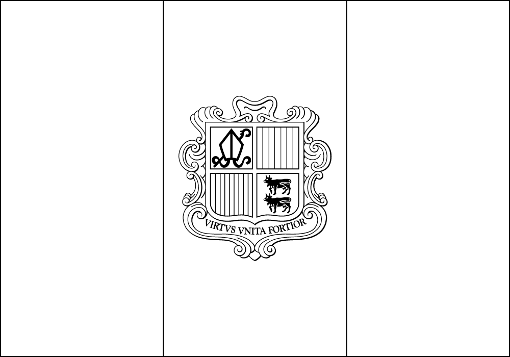 Andorra: Flagge zum Ausmalen