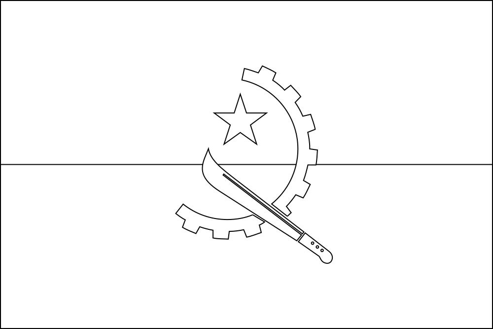 Angola: Flagge zum Ausmalen