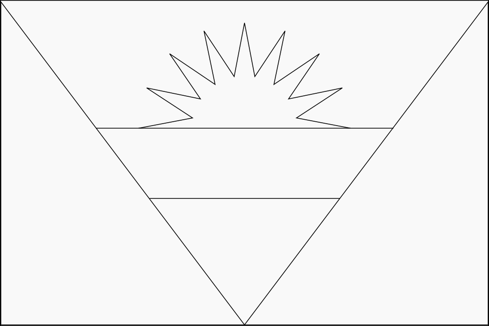 Antigua und Barbuda: Flagge zum Ausmalen