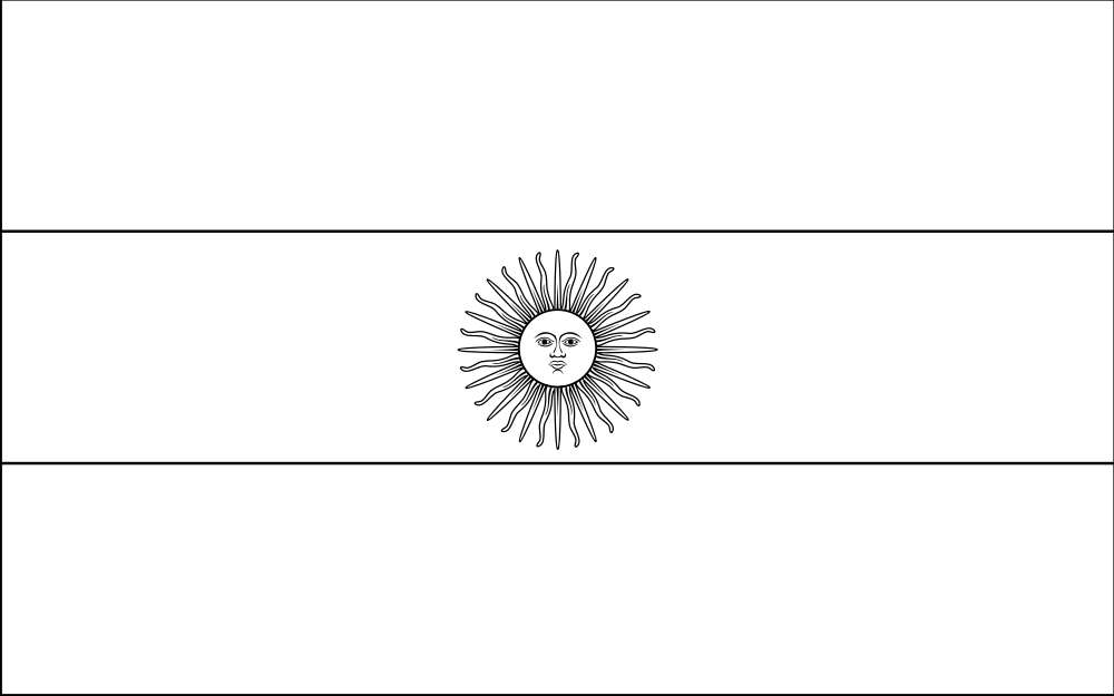 Argentinien: Flagge zum Ausmalen