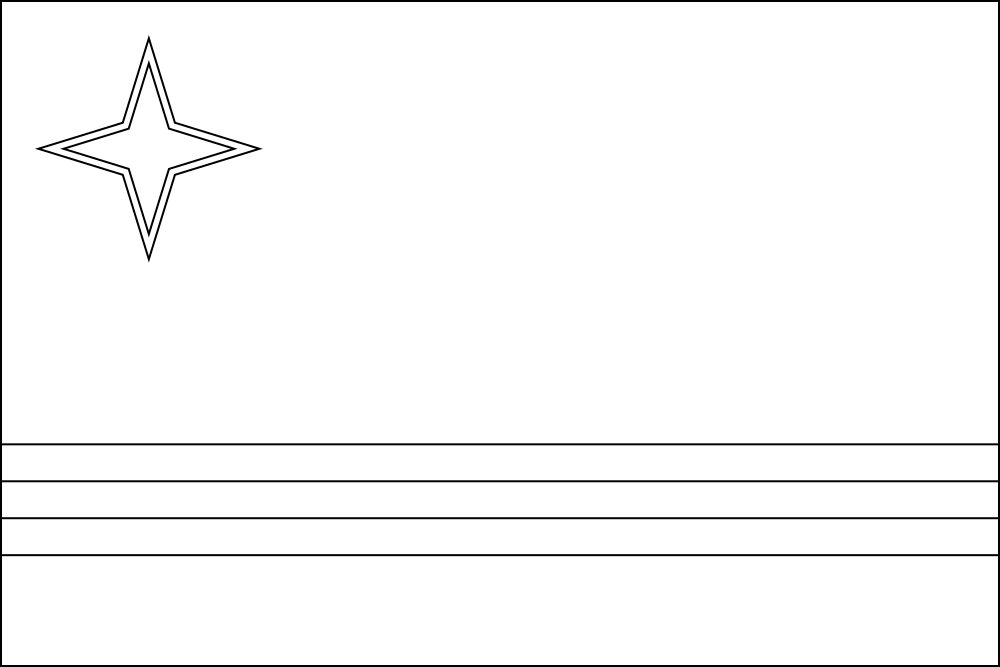 Aruba: Flagge zum Ausmalen