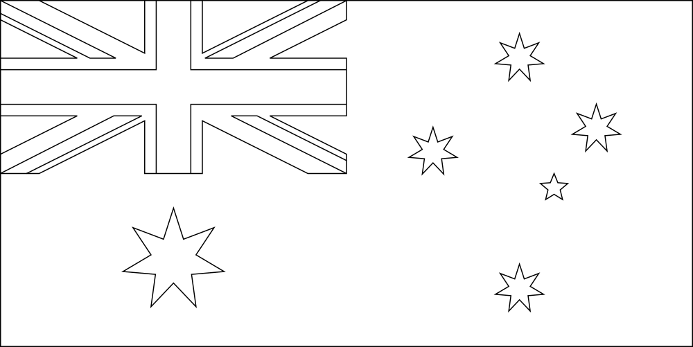 Australien: Flagge zum Ausmalen