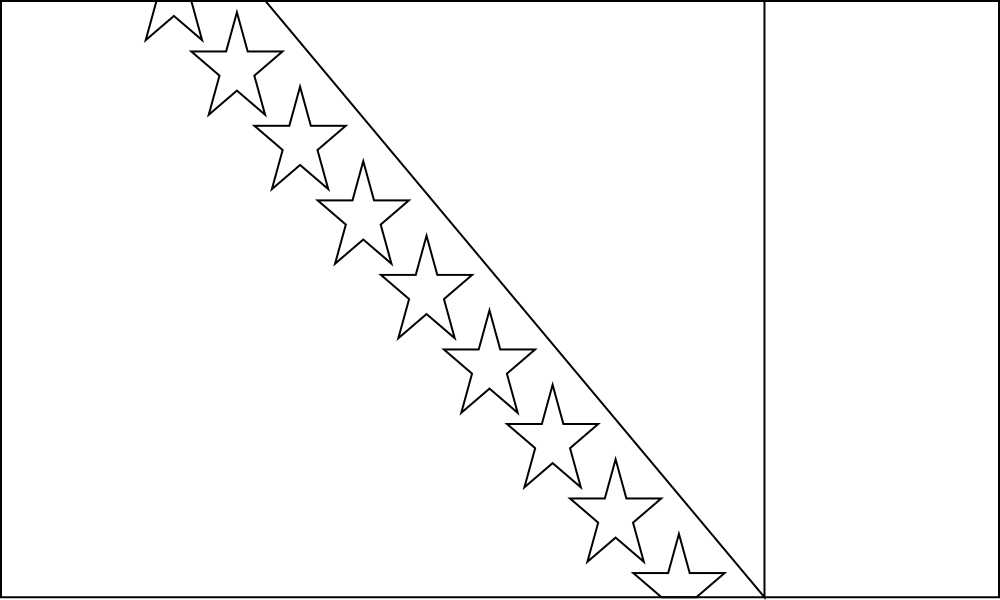 Bosnien und Herzegowina: Flagge zum Ausmalen