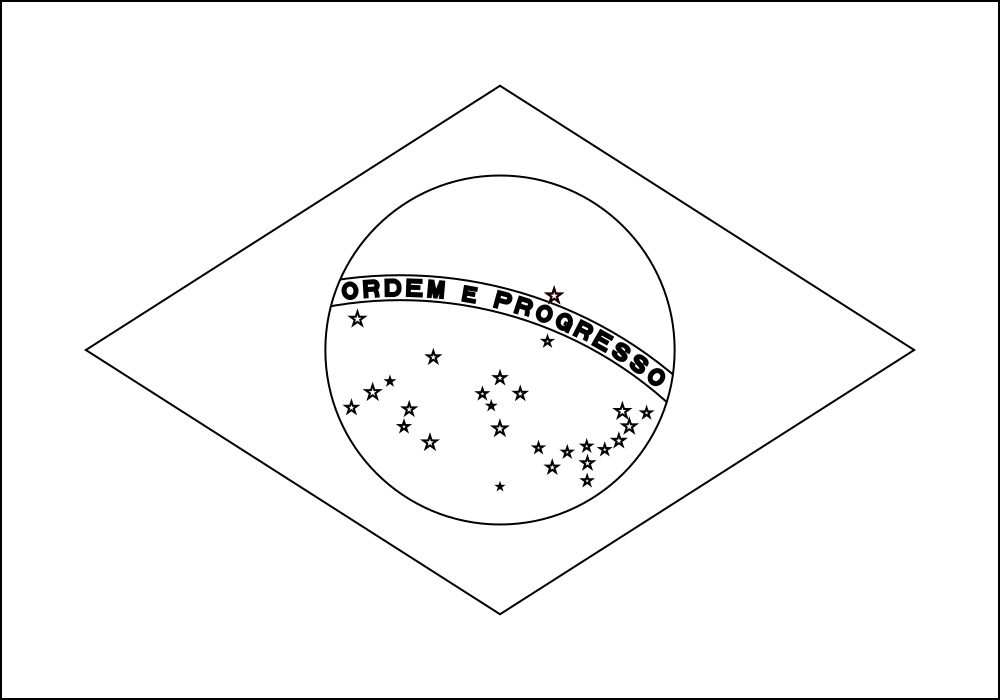Brasilien: Flagge zum Ausmalen