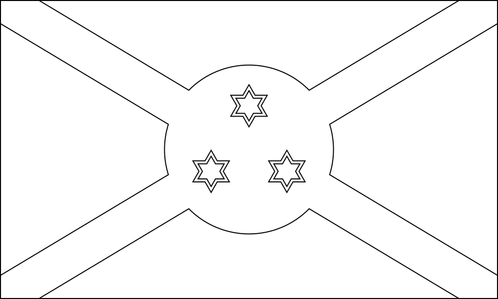 Burundi: Flagge zum Ausmalen