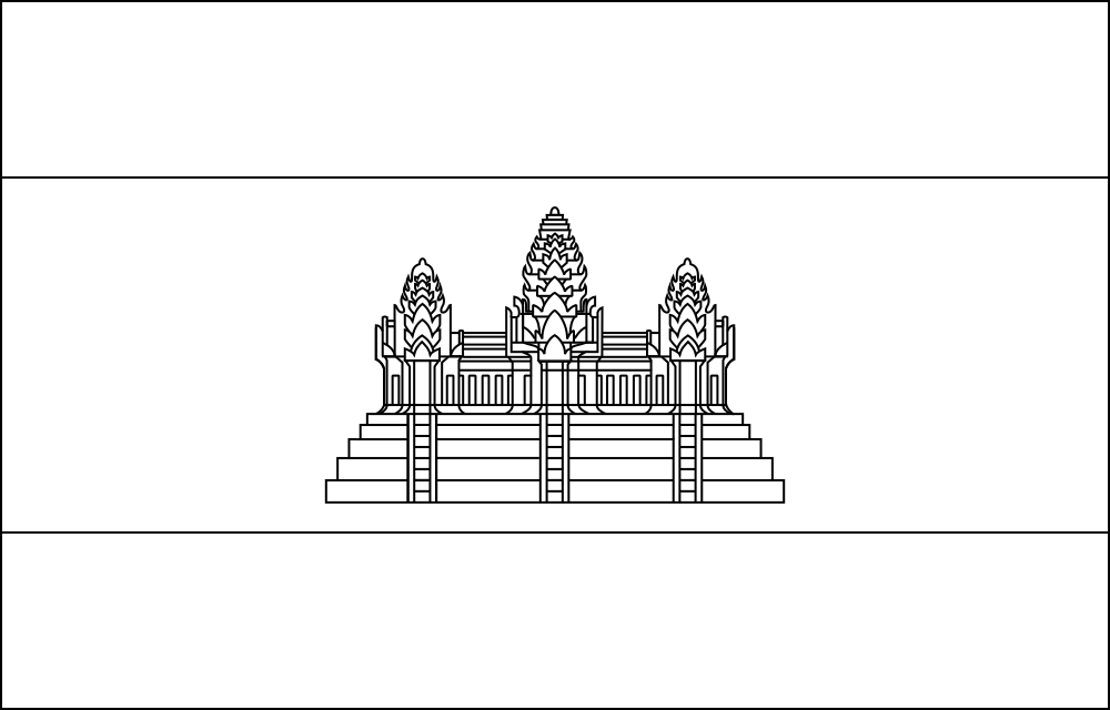 Kambodscha: Flagge zum Ausmalen