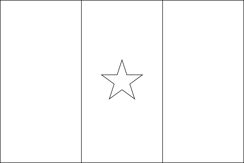 Kamerun: Flagge zum Ausmalen