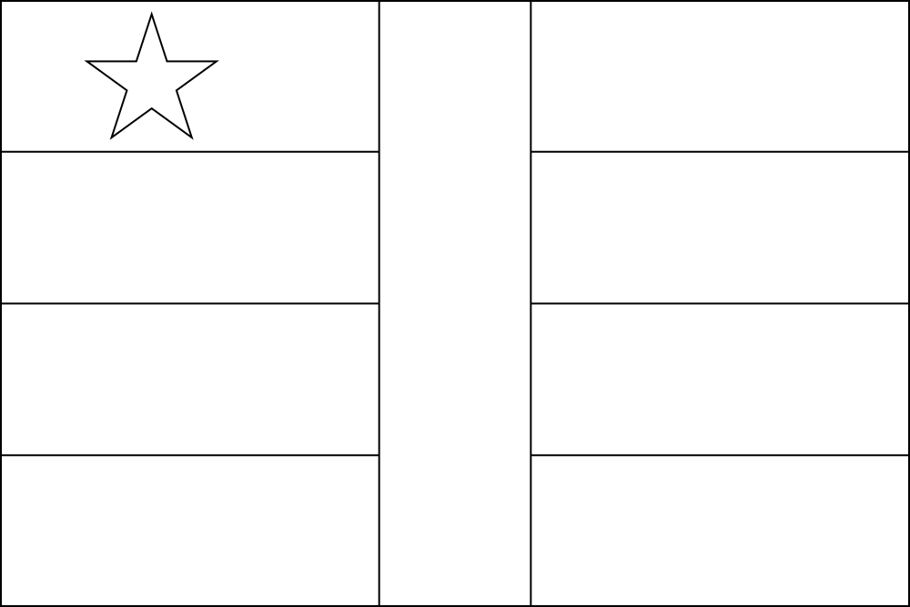 Zentralafrikanische Republik: Flagge zum Ausmalen