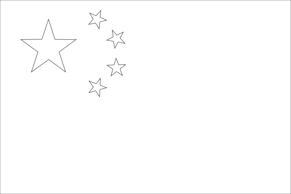 China: Flagge zum Ausmalen