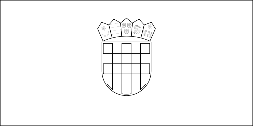 Kroatien: Flagge zum Ausmalen