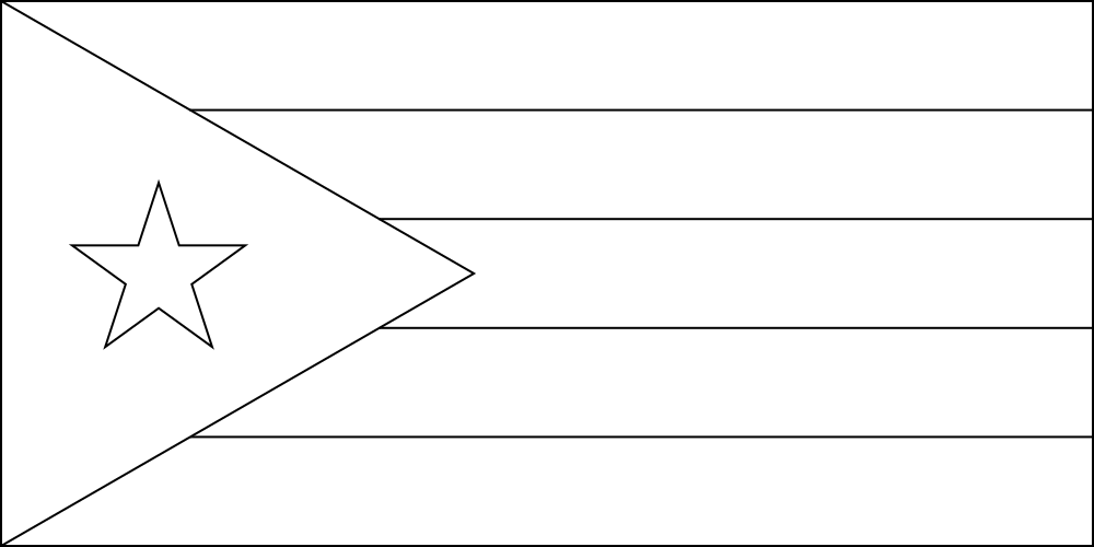 Kuba: Flagge zum Ausmalen