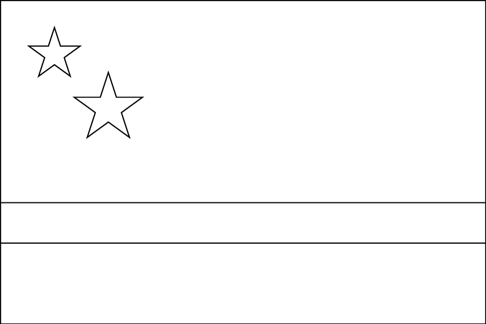 Curaçao: Flagge zum Ausmalen