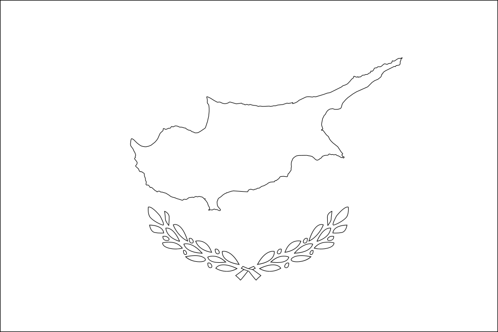 Zypern: Flagge zum Ausmalen