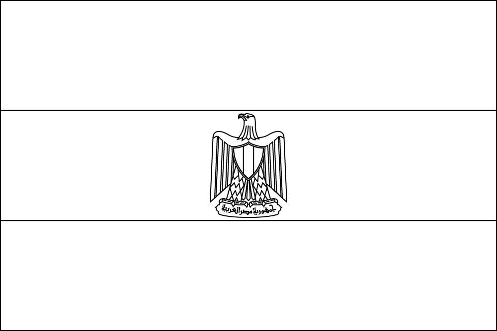 Ägypten: Flagge zum Ausmalen