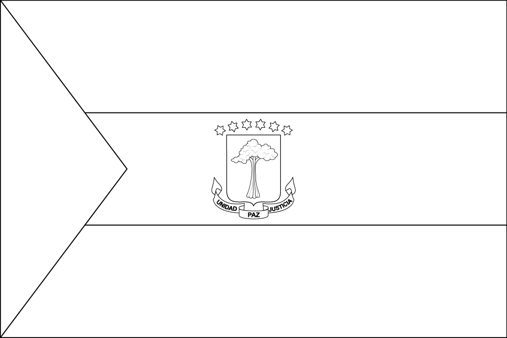 Äquatorialguinea: Flagge zum Ausmalen