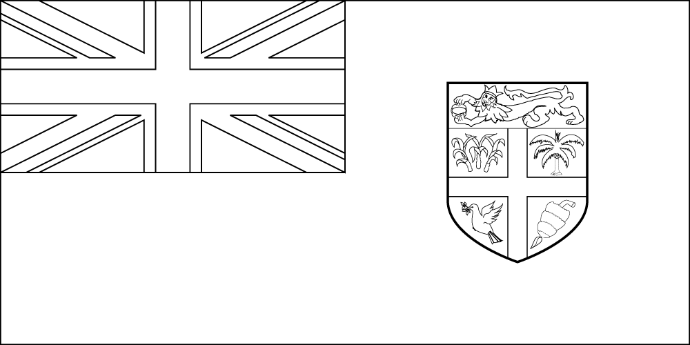 Fidschi: Flagge zum Ausmalen