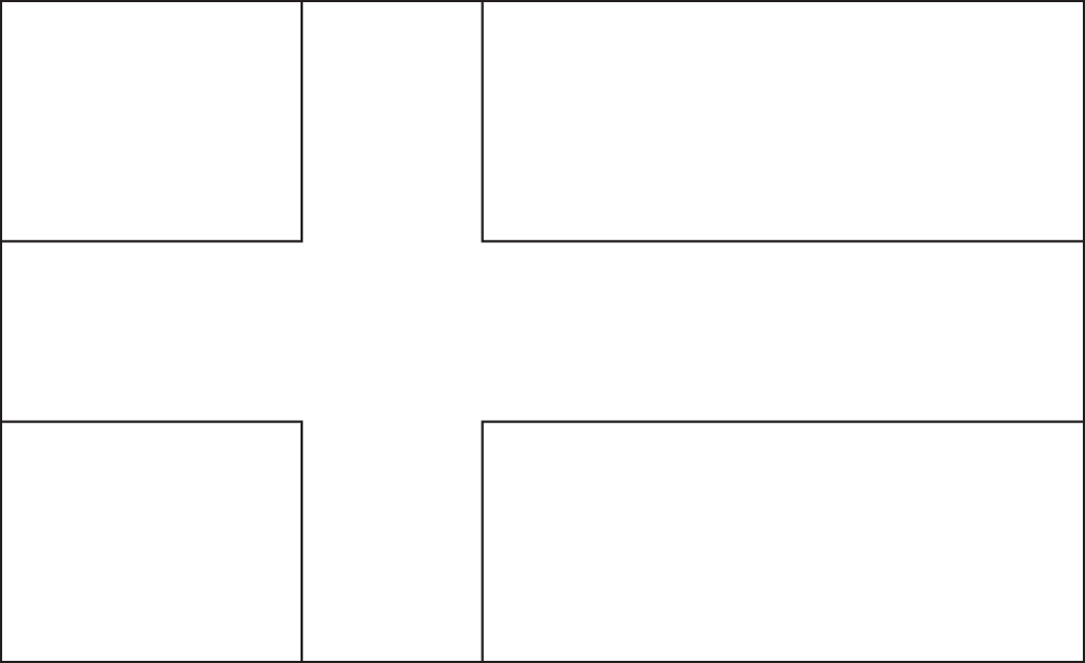 Finnland: Flagge zum Ausmalen