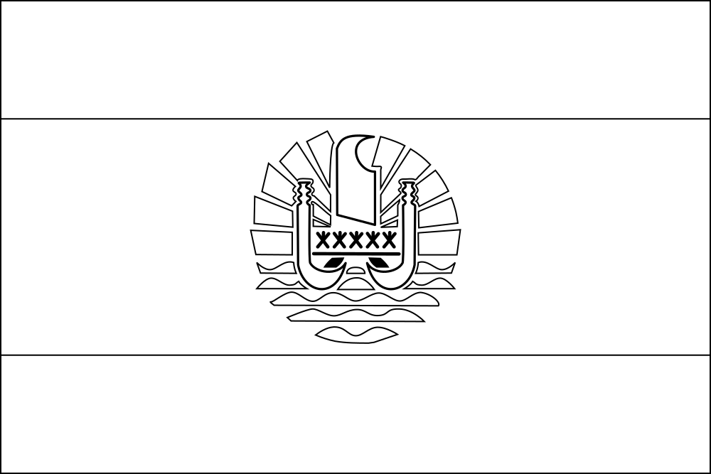 Französisch-Polynesien: Flagge zum Ausmalen