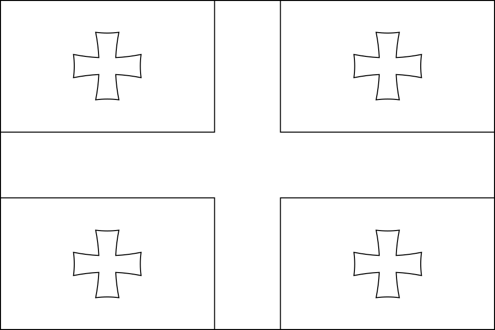 Georgien: Flagge zum Ausmalen
