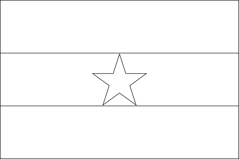 Ghana: Flagge zum Ausmalen