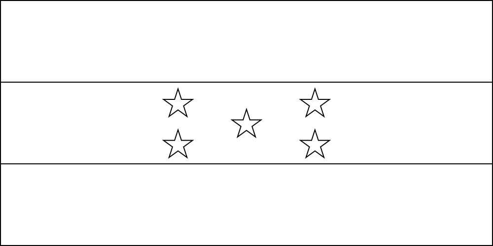 Honduras: Flagge zum Ausmalen
