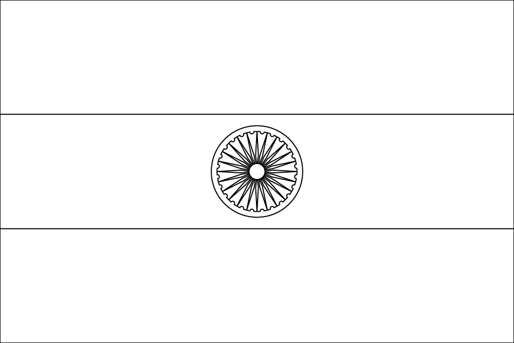 Indien: Flagge zum Ausmalen