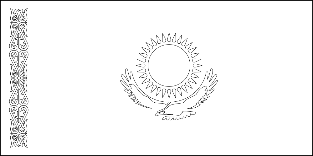 Kasachstan: Flagge zum Ausmalen