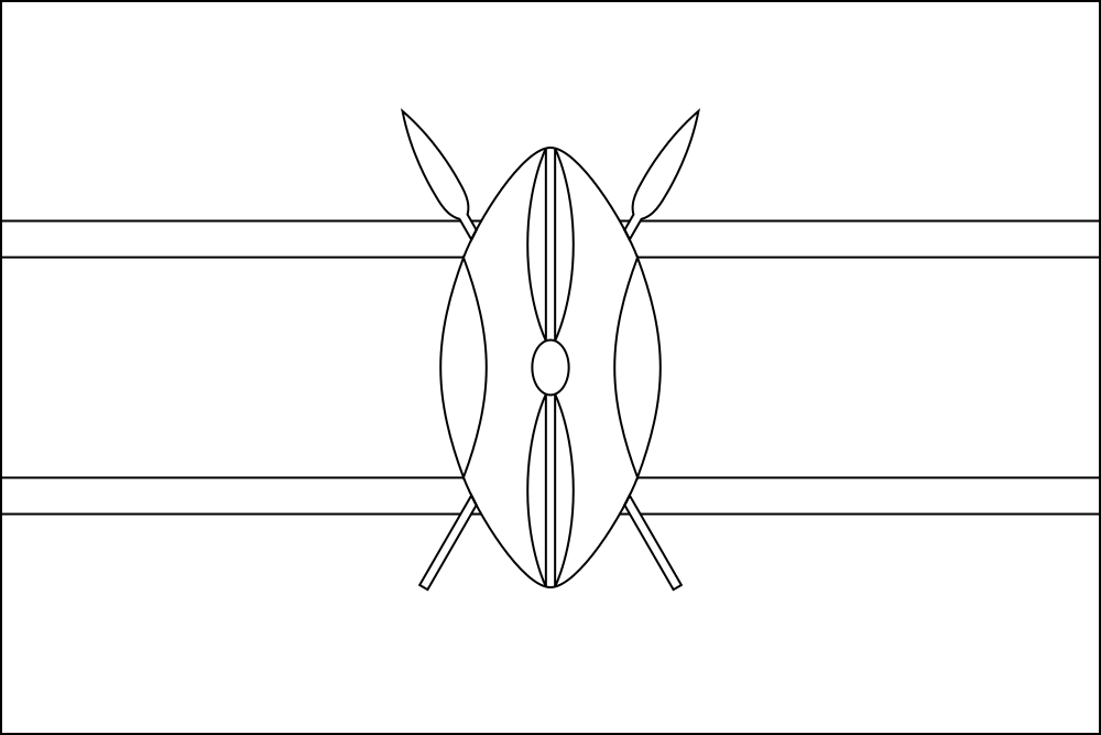 Kenia: Flagge zum Ausmalen