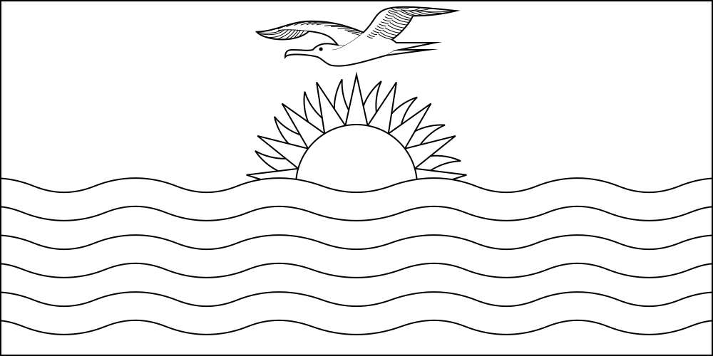 Kiribati: Flagge zum Ausmalen