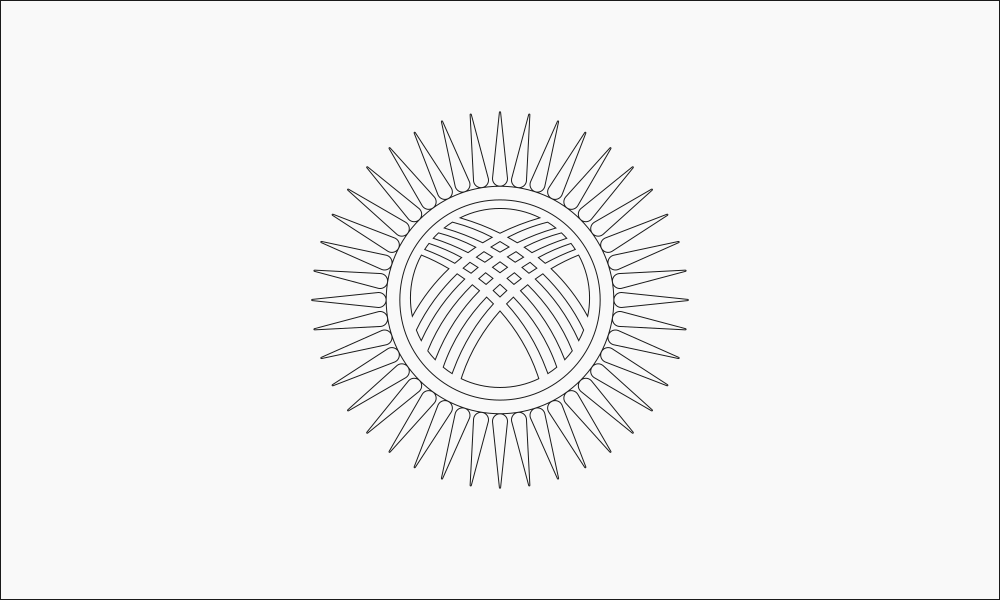 Kirgisistan: Flagge zum Ausmalen