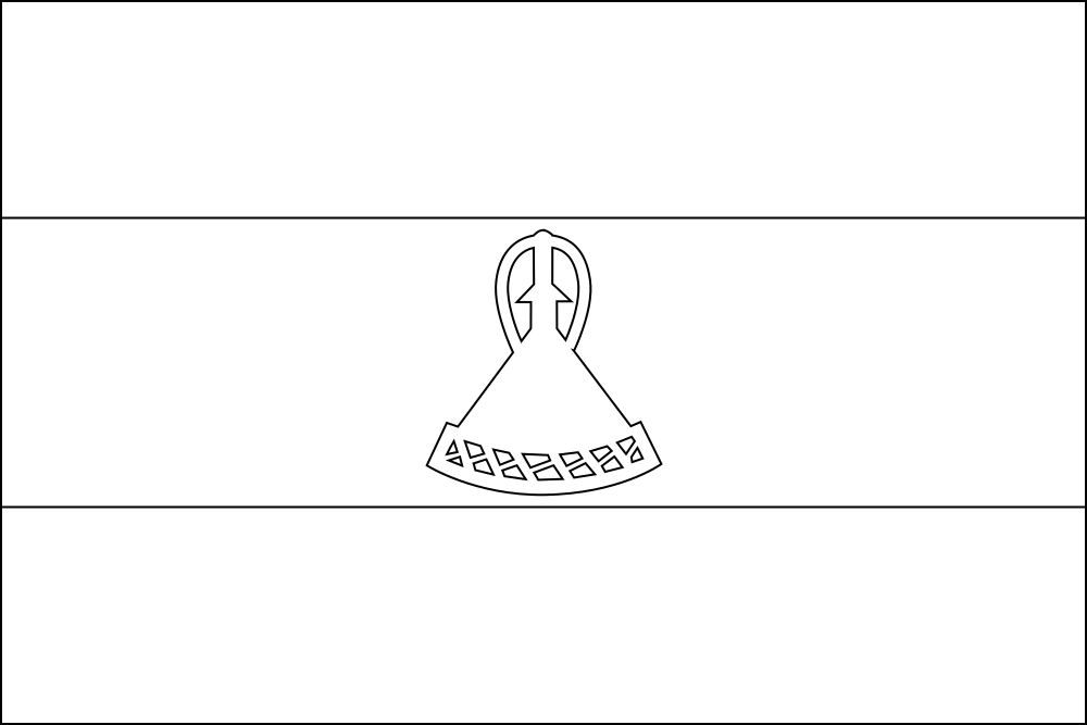 Lesotho: Flagge zum Ausmalen