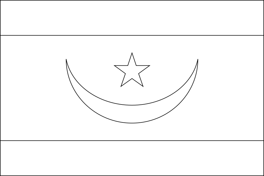 Mauretanien: Flagge zum Ausmalen