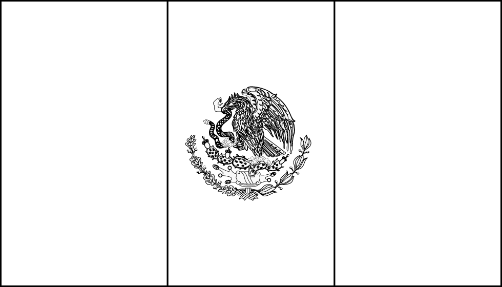 Mexiko: Flagge zum Ausmalen