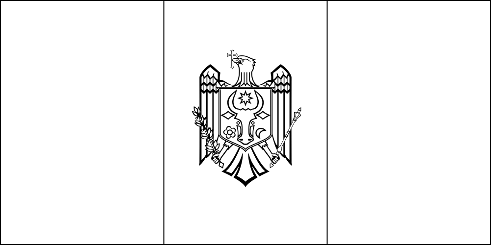 Republik Moldau: Flagge zum Ausmalen