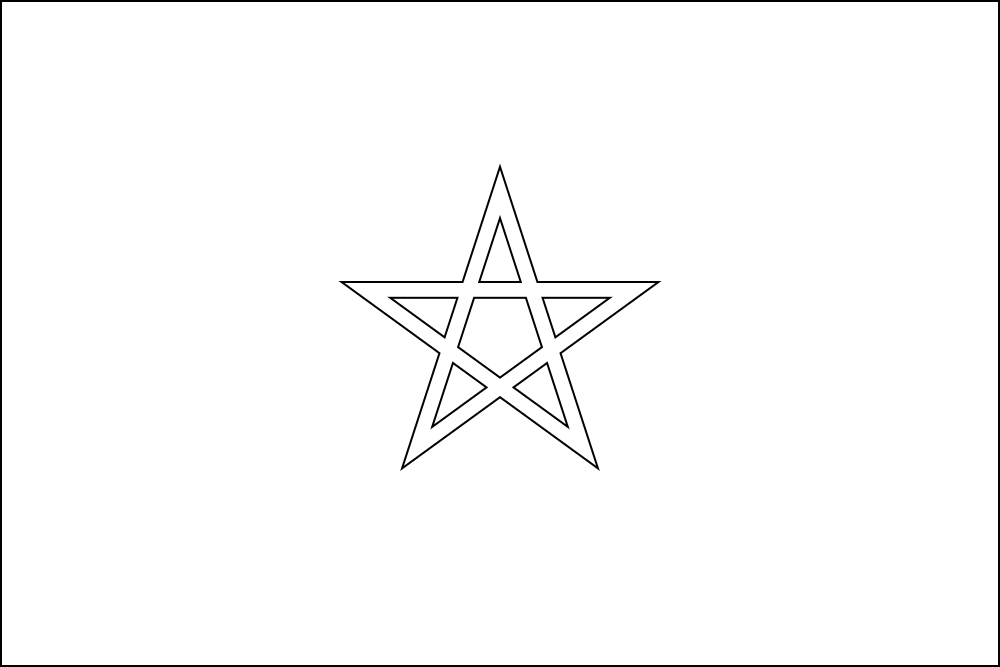 Marokko: Flagge zum Ausmalen