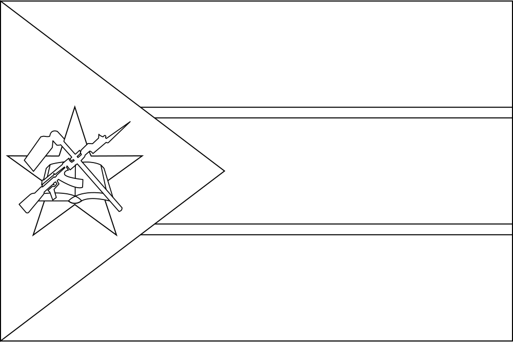 Mosambik: Flagge zum Ausmalen