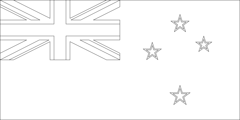 Neuseeland: Flagge zum Ausmalen
