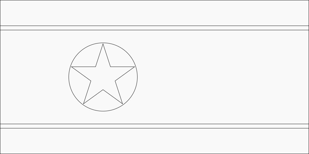 Nordkorea: Flagge zum Ausmalen