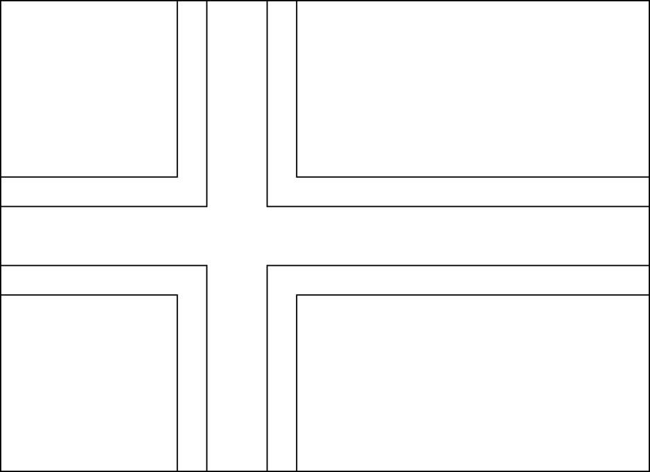 Norwegen: Flagge zum Ausmalen