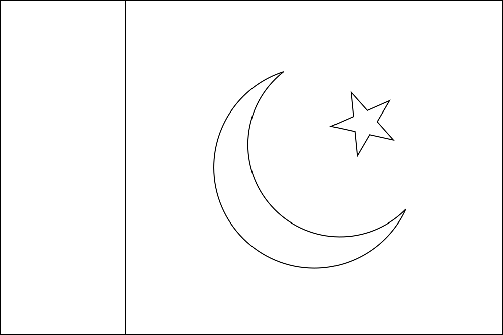 Pakistan: Flagge zum Ausmalen