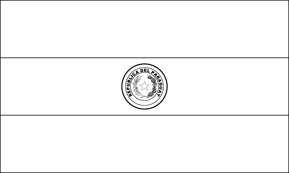Paraguay: Flagge zum Ausmalen