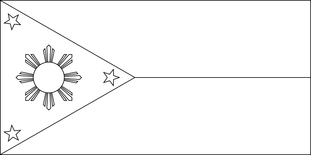 Philippinen: Flagge zum Ausmalen