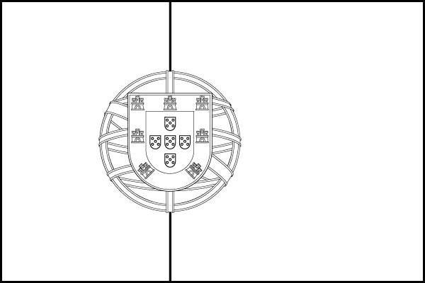 Portugal: Flagge zum Ausmalen