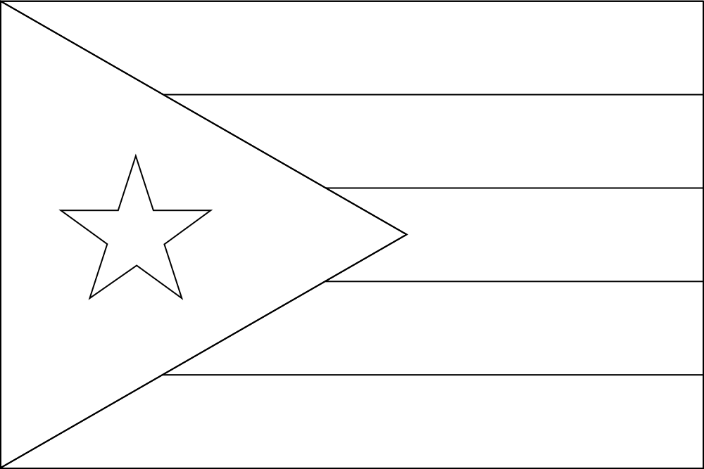 Puerto Rico: Flagge zum Ausmalen