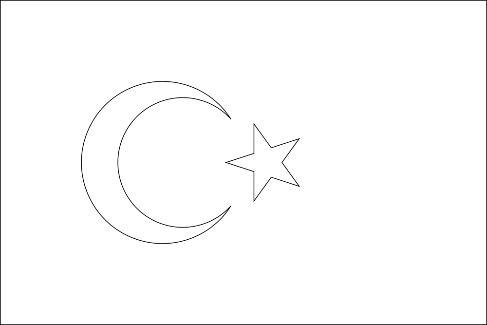 Türkei: Flagge zum Ausmalen