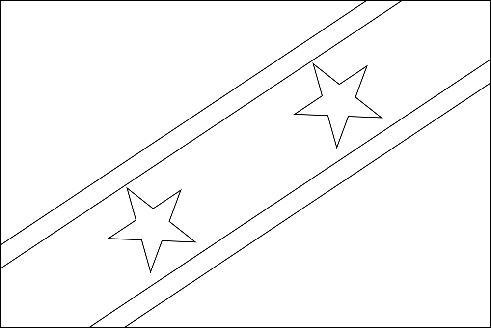 St. Kitts und Nevis: Flagge zum Ausmalen