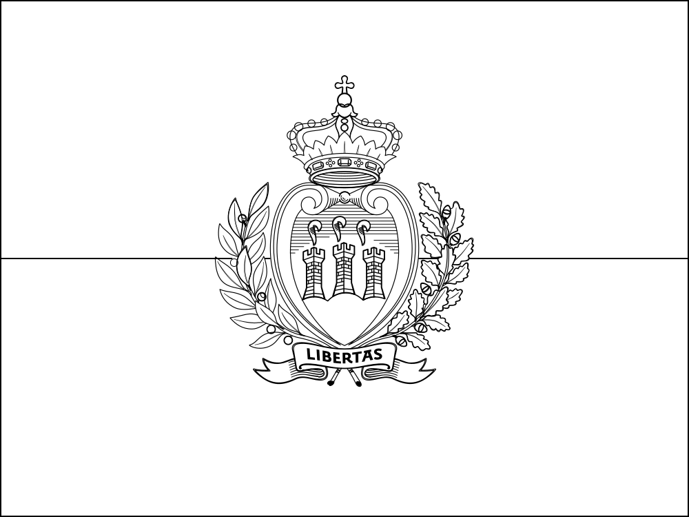 San Marino: Flagge zum Ausmalen