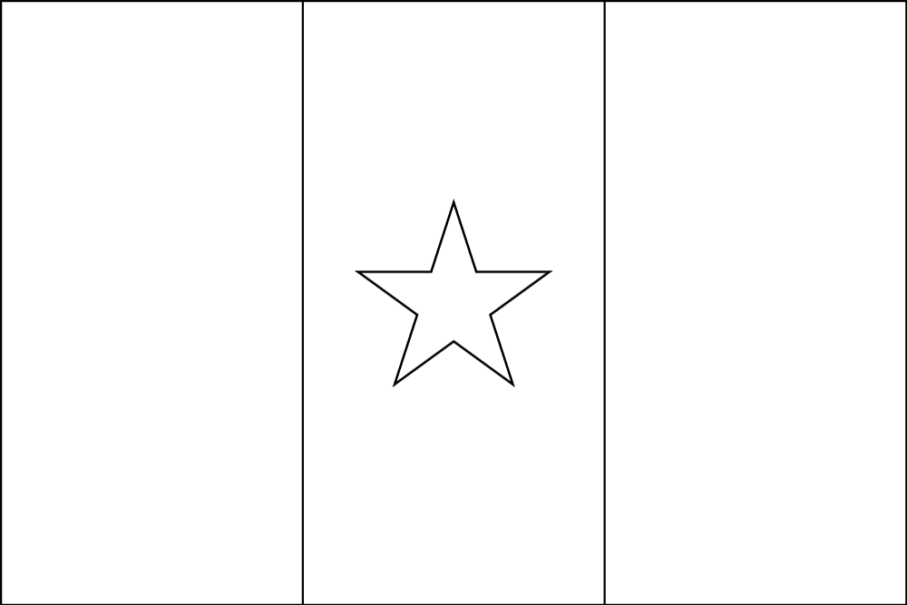 Senegal: Flagge zum Ausmalen